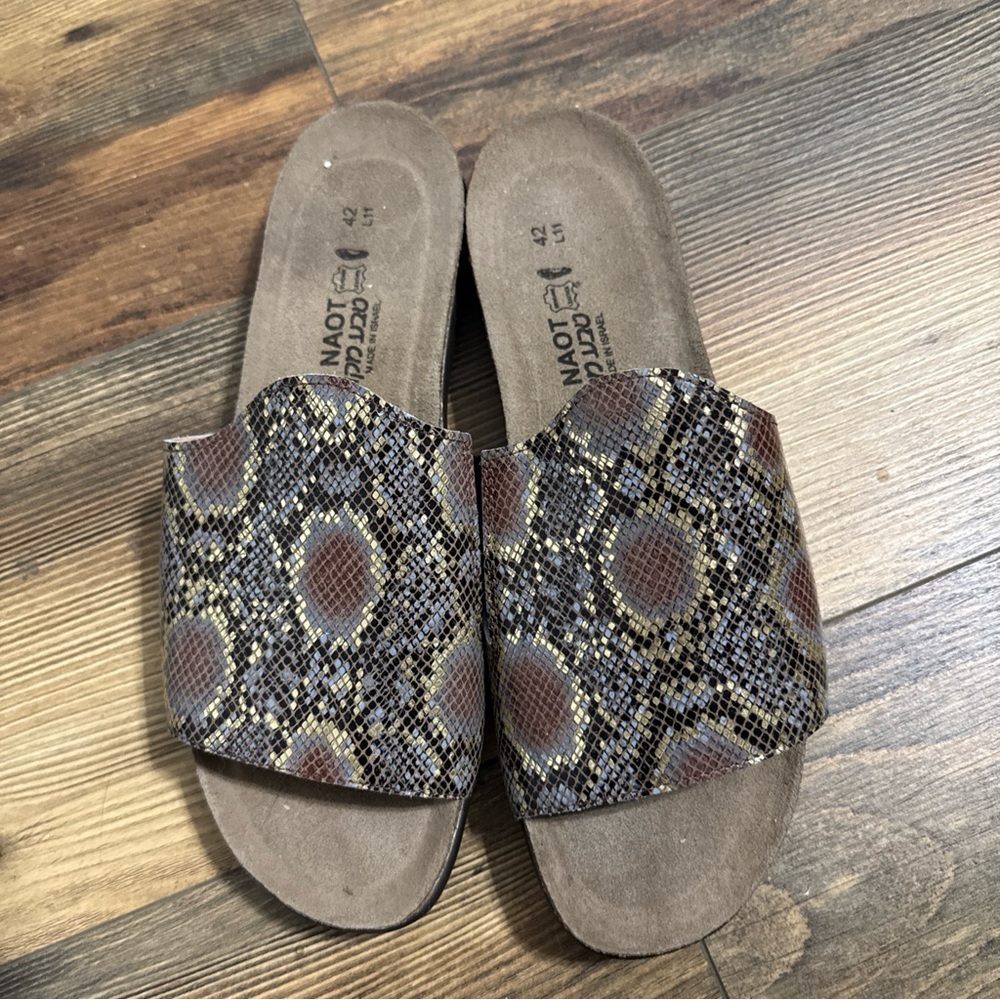Naot Snake Print Slide Sandals Skylar Slide Sandal (7455) Size 11 (42)